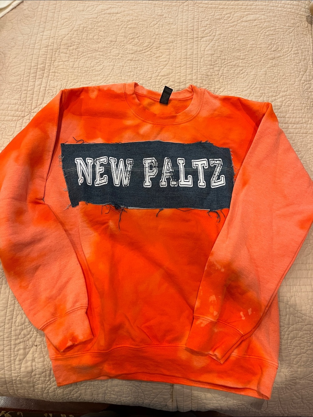 New Paltz Orange Tie-Dye Crewneck Sweatshirt